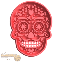 sugar skull cookie cutter & stamp 3d print model - Mito3D