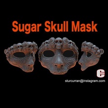 sugar skull mask fashion dayofthedead halloween free stl zbrush cool 3d print model - Mito3D