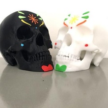 sugar skull home black white dayofdead flower mexico november2 3d print model - Mito3D