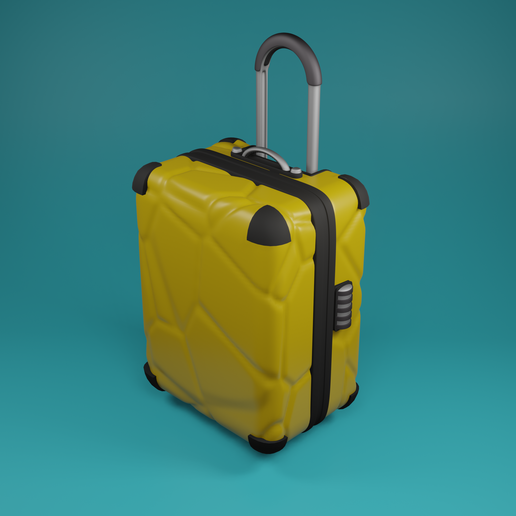 maleta Moda viaje viajero bolso equipaje amarillo negro 3D print model - Mito3D