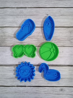 summer cookie cutters Home ball lenses sun bakery kit pack cutting molds cookies seal stamper 3d print model - Mito3D