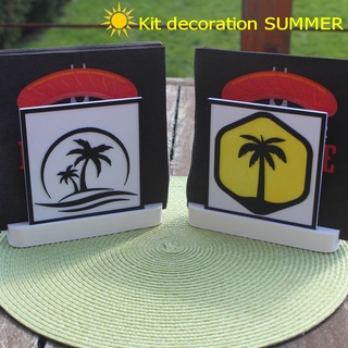 summer napkin holder kit 3 17 decoration table bbq barbecue vacancy meal home tree palm beach fire 3d print model - Mito3D