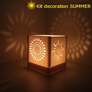summer photophore kit 16 17 decoration table vacancy home sun day night moon star sheet lighting candle lithophany jar lamp 3d print model - Mito3D