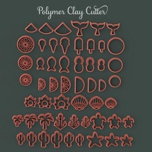 summer polymer clay cutter bundle collection 17 designs - 3 sizes jewelry cookie jewel earrings 3d print model - Mito3D