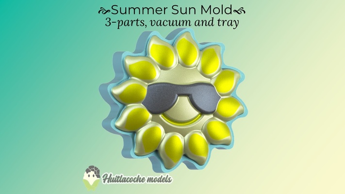 yaz güneş kalıp banyo bomba katı şampuan 3 parts tepsi vakum şekillendirme ev kalıplar alan s lido molde basın peri 3d print model - Mito3D