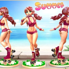 summer various cute printable sexy girl woman ponytail 3d print model - Mito3D