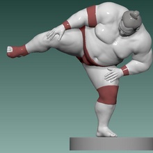 sumo wrestler standing leg art sumoringer sum 3d print model - Mito3D