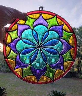 sun catcher mandala stained glass art resin 3d print model - Mito3D