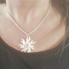 sun earring pendant jewelry necklace diamond fashion gold beauty woman treasure buckle 3d print model - Mito3D