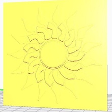 Soleil lithophane décor 3d print model - Mito3D