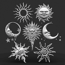 sol e da lua a arte cnc roteador 3d print model - Mito3D