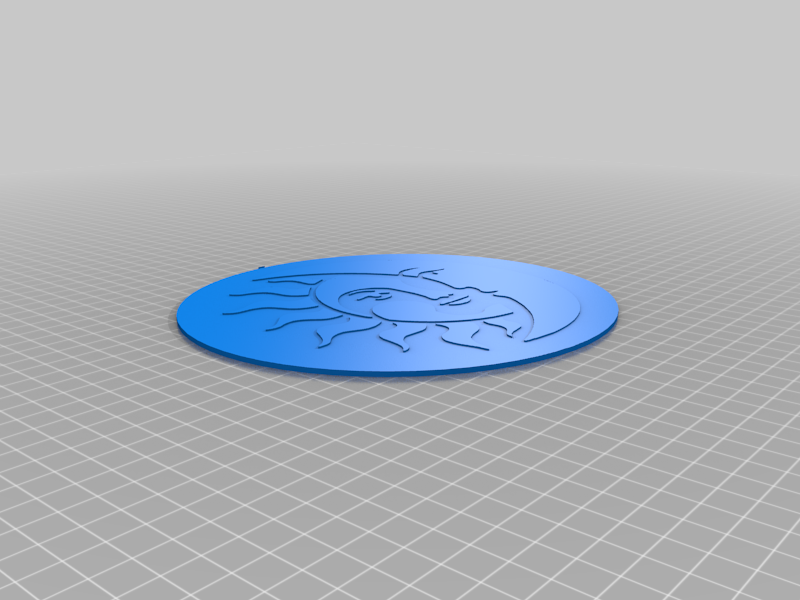 sole Luna silhouette logo arte 2d litofane 3D print model - Mito3D