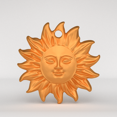 sol pingente joalheria colgante 3d print model - Mito3D