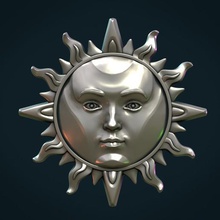 pendentif soleil ii bijoux ciel l'astrologie l'astronomie imprimable décor visage 3d print model - Mito3D