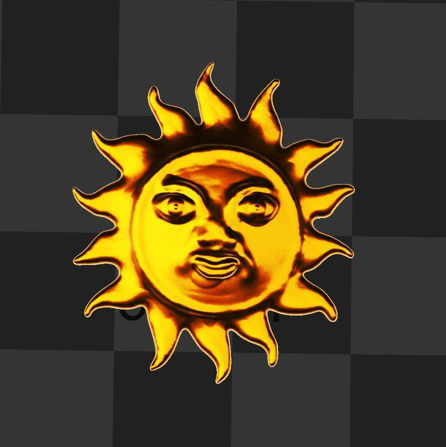 Güneş sembol karakter 3D print model - Mito3D