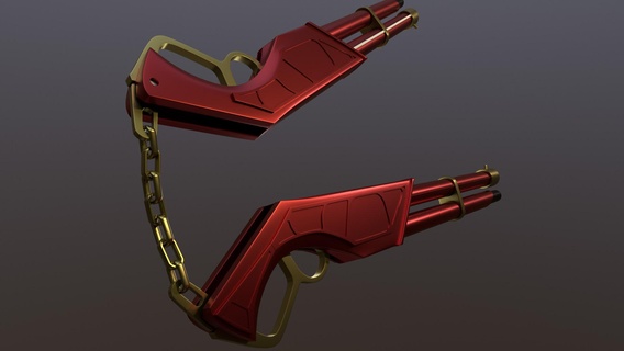 Güneş Wukong rwby pompalı tüfek Nunchaku bıçak gunchukcs 3d print model - Mito3D