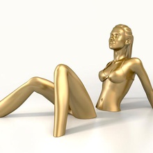 prendere il sole girl art 3d beach bikini body character decor figure gift lady naked people print printing sculpture sinking sunbathing water woman model download printable printed 3d print model - Mito3D