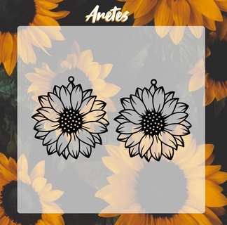 sunflower earrings earrings earrings sunflower flowers plants yellow  3d print model - Mito3D