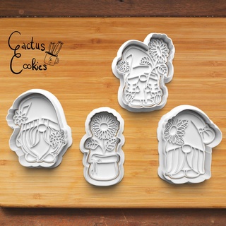tournesol gnome biscuit coupeur ensemble cadeau l'amour cuisson fondant argile anniversaire enfants fleur 3d print model - Mito3D