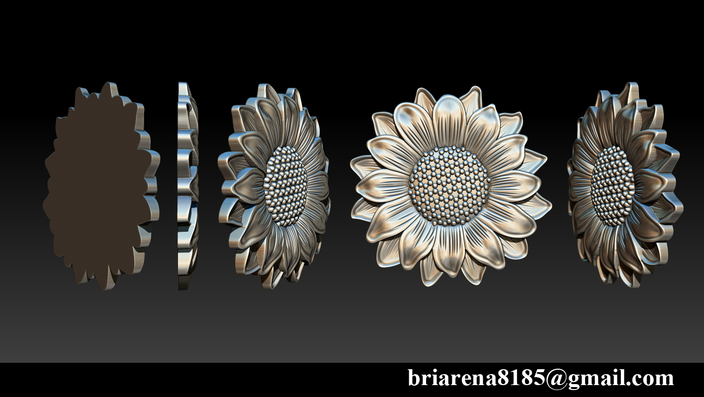 girasole pendente gioielleria fiore collana oro bellissimo arte stampabile diamante squillare design moda 3d artcam jdpaint 3D print model - Mito3D