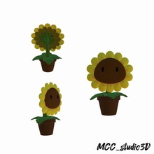 sunflower plants zombies vs sun 3d print model - Mito3D