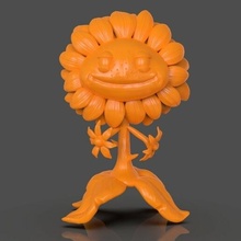 sunflower plants zombies figurine miniature game games vs arttoy toy easy 3dprint printable cute flower ps4 xbox nintendo fanart videogame toys sun 3d print model - Mito3D