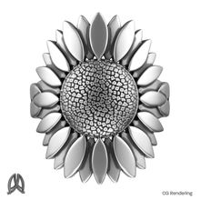 sunflower ring jewelry 3d 3d print model - Mito3D