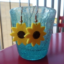 sunflowers earrings jewelry fashion style summer 3d print model - Mito3D