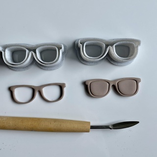 sunglasses cutter set - eight sizes made polymer clay cutters tools sunglass 3d print model - Mito3D
