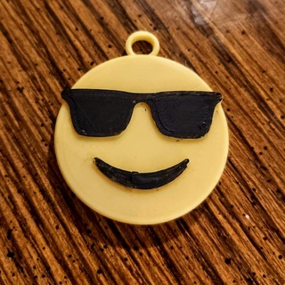 sunglasses emoji pendant keychain emojis keychains necklace pendants printable 3d print model - Mito3D