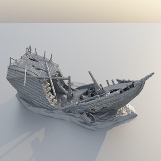 sunken ship remains 28 mm tabletop terrain rpg dnd medieval supportfree old ruined galley seaside structure playable interior modular 28mm 25mm 15mm wargame 3d print model - Mito3D