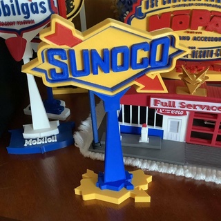 sunoco Zeichen Öl Jahrgang Diorama Rahmen Modell 3d print model - Mito3D