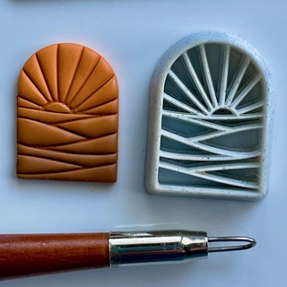 sunset stamp cutter set - made polymer clay Art tools cutters 3d print model - Mito3D