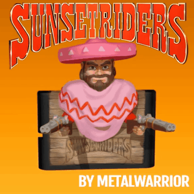 sunsetriders cormano cartuccia de sega arte genesi mega guidare retrò giochi 16 bit metalwarrior 3d print model - Mito3D