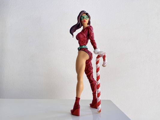 super doce papai noel ajudante natal natal duende estatueta festivo pin up sazonal personagem toon desenho animado arte decoração mulher fada fantasia minis herói bengala 3d print model - Mito3D