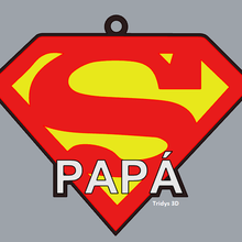 super dad keychain - over key ring father'sday father's day 3d print model - Mito3D