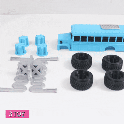 super flexi monstre autobus agiter jouet camion voiture route 4x4 course terrain jouets 3 3d print model - Mito3D