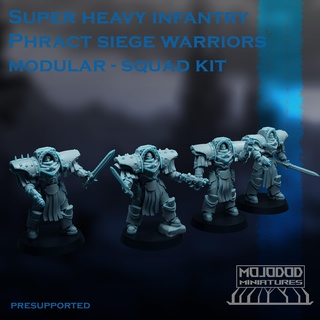super heavy infantry - pracht siege warriors squad modular kit presupported sci fi futuristic catapracht supersoldier space warrior galaxy marine terminator collectible proxy wargame wargaming tabletop miniature human empire genetically modified 3d print model - Mito3D