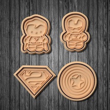super hero cookie cutter set 8 home america captain spider spiderman tor thor superman iron man ironman batman stamp cookies cook cithen cutters 3d print model - Mito3D