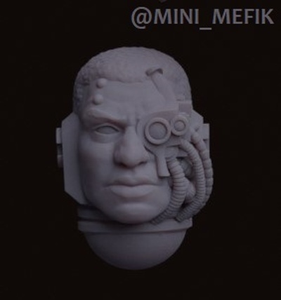 super human cyborg head 3d print model - Mito3D