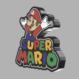 super Mario 2 luce lampada guidato nameled logo Luminaria fiume ria bambini bambino collezione COLLEZIONE coleccao cole 3d print model - Mito3D