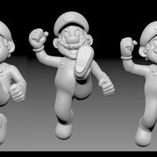 super mario action game toy zbrush diorama videogames kick fighting 3d print model - Mito3D