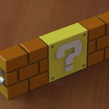 super mario block question keychain home pendant game video luigi nintendo 3d print model - Mito3D