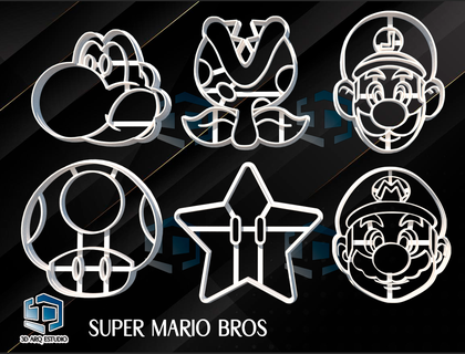 Süper Mario kardeşler kurabiye kesici 3d print model - Mito3D