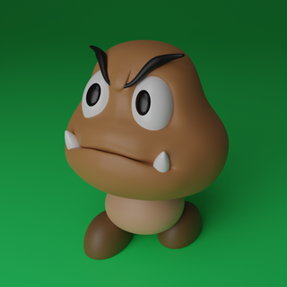 super mario bros goomba Game bad characters of mushroom art toy 3d print model - Mito3D