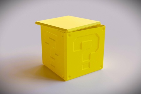 Super Mario bros Frage Box Vase Modus Container Snes 3d print model - Mito3D