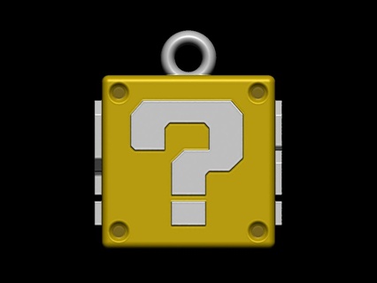 Süper Mario kardeşler soru işaret blok işareti anahtarlık Kardeşler anahtar 3d print model - Mito3D
