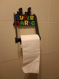 Super Mario bros Toilette Papier Halter Unterstützung Toiletten pq Wasserklosett Walze Stand wc Spender Design Dekoration 3d print model - Mito3D