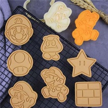 super mario cookie cutters set 7 home games video brick enemy star luigi pipe mushrooms stamp cookies cook cutter cithen 3d print model - Mito3D