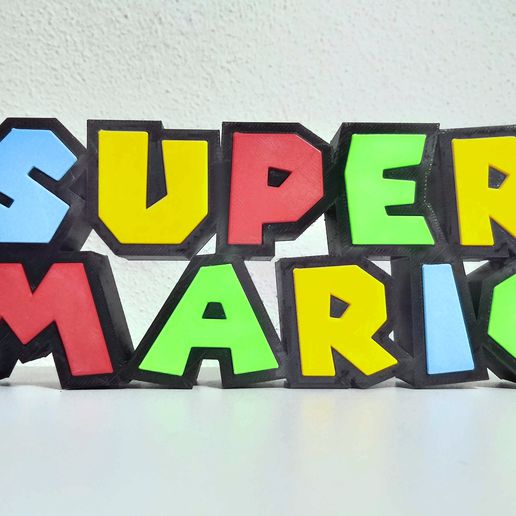 super mario logo 3D print model - Mito3D